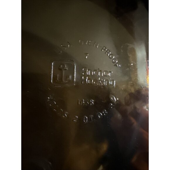 Vintage Anchor Hocking 2 qt Amber Glass Ribbed Casserole Dish 1438 NO LID - Picture 2 of 16